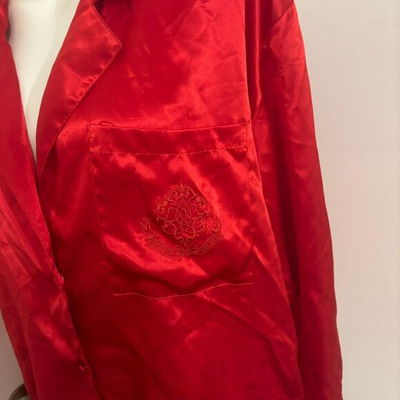 Victoria's Secret Gold Label size Small Red Valentine's Button Down Pajama Top - Picture 3 of 7